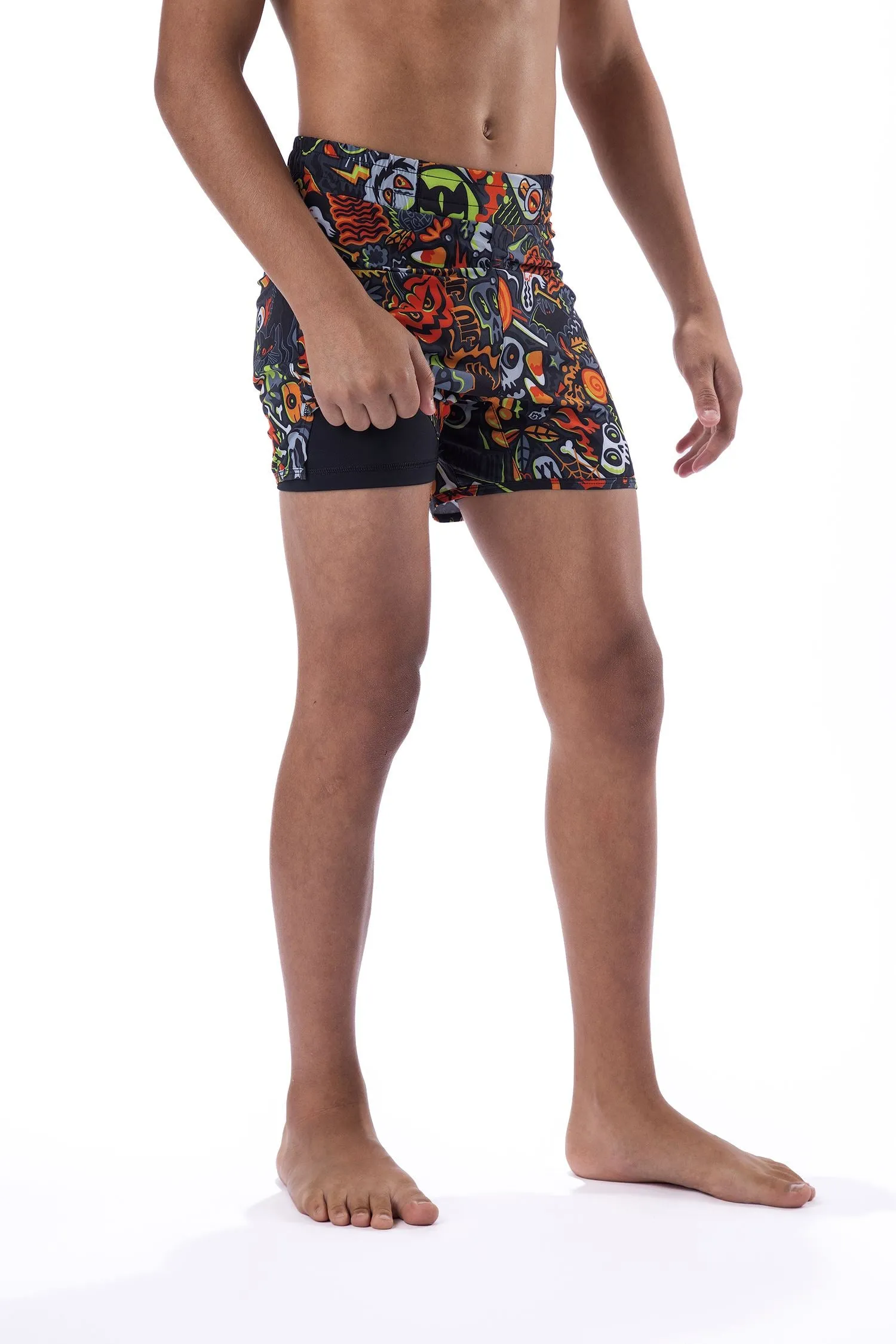 Youth Halloween Wotto Doodle Art Wear Grappling Board Shorts